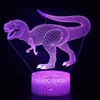 Veilleuses cadeau de noël 3D lumière LED lampe dinosaure série 16 couleurs télécommande lampes de Table jouets pour enfant décoration de la maison