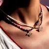 Collane Ciondolo Boho Metallo Ape Farfalla Perline Collana Per Le Donne Multicolore Perline Bianche Girocollo Dolce Moda Gioielli2376