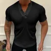 Männer Casual Hemden Herren Sommer Baumwolle Und Leinen Bluse V-ausschnitt Kurzarm Top Plus Größe Strand Für Männer t-shirt HommeMen's