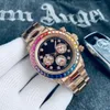 2024 40 mm per orologio da uomo orologio meccanico automatico orologi in gomma/acciaio Rainbow Diamond Bezel Sapphire Waterproof Orpresimi da polso Montre de Luxe con scatola