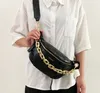 디자이너 두꺼운 체인 여성 가슴 가방 격자 무늬 크로스 바디 가방 여성 허리 팩 핸드백 패니 팩 여성용 벨트 가방 지갑