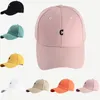 Women Ball Caps Pure Color Lady's Letter Embroidery Cap Fashion Cotton Outdoor Sunhat For Girl Female White Pink Black 7 Colors