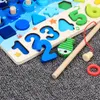 Montessori Educational Wooden Kids Board Math Fishing Count Nummern entsprechen digitaler Form.
