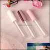 1Pc 10Ml Tube de brillant à lèvres rond vide avec applicateur de baguette rechargeable en plastique bouteilles de baume de rouge à lèvres flacons bricolage conteneur nouvelle livraison directe 2021