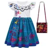 Mirabei flickor klänning sommar Isabela blommor prinsessan gratis väska barn kläder baby casual wear 220426