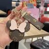 creative mouse design party favor cartoon keychain cute leather car bag key chain accessories pendant wholesale