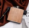 Logo Pas Mini Pocket roestvrijstalen heup kolf houten korrel kleur lekbestendige outdoor liquor kolf BBA13516 aan