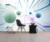 3D Duvar Resimleri Duvar Kağıdı Kahve Dükkanı Lounge Oturma Odası Moda Renkli Top Stereoskopik Arka Plan Alanı