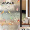 Autre décor à la maison jardin Colorf oiseau fenêtre Film statique confidentialité Uv bloquant la chaleur verre pour autocollants adhésifs livraison directe 2021 F4Dpi