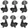 A Set 6 PCS Black Locked String Guitar Tuning Pegs Tuners Machine Heads for Folk Acoustic Electric Guitar 3R3L (BY-NH-BK-3R3L)