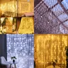 Strängar 3 m sagra gardin stränglampor 304LEDS 8MODES SÄKTURFÄNGDE med minne för hembröllop Julfestfamilj Dekorerad LED