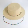 Chapéus de aba larga designer colorido colar de contas sol para mulheres verão praia dobrável feminina moda festa hatwide