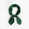 Fashion Hair Scarf For Women Solid Colors Small Shawls Wraps Cute Handkerchief Silk Satin Bag Scarfs Female 70 70cm Neck