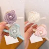 Koreański Słodki krem ​​Trójwymiarowy Kwiat Włosów Pazur Barrettes dla kobiet Moda zaciski Akcesoria do włosów