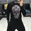 Men's Hoodies & Sweatshirts Warm And Comfortable High Quality Hoodie Men's Brand Street Padded Pullover Big Skull Drilling ClothingMen's