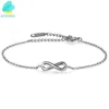 Anklets Boniskiss Girl Casual/Sporty Rose Gold/Silver Color Stainless Steel Women Ankle Infinity Bracelet Jewelry Marc22