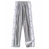 Sports Trousers Men s Basketball Training Full opening Button down Pants Loose Plus Size Side opening Men 220720