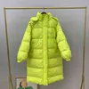 Qingwen nuovo piumino spesso donna lungo soprabito Parka 2022 inverno sciolto con cappuccio piumino d'anatra bianco giacca donna calda giacca casual L220725