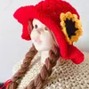 Handmade Knitted Baby Girl Wig Hat Infant Wigs Brades Kid Crochet Caps With Plaits Bebe P ography Props Headwear 1 6 Yrs 220630