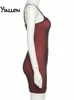 Yiallen Mesh Double Layer Sexy Skinny Dres без рукавов Bodycon Bangage Elastic Split Trend Clubwear Slim Outfit 220607