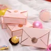 Presentförpackning 20/30/50 st rosa kartonger för bröllopsfest gynnar söt dag röd blå kuvertbox dop grossistgift