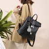 Shoulder bag female Jane Shang soft leather embroidery line rhombus travel female students schoolbag270r