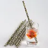 23 CM * 7mm PP Plastica Marrone Leopard Cannucce Moda Stampa Paglia Diritta Riutilizzabile Ristorante Bar Forniture SN3687