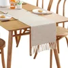 Runner da tavola in stile nordico Tessuto fatto a mano Decorazione domestica Tassel Cotton Tea Cover Coffee Flag 220615