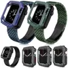 Cooles Kohlefaser-Armbandarmband mit Stoßstangengehäuse für Apple Watch Serie 7, 6, 5, 4 SE iWatch 40 mm, 41 mm, 44 mm, 45 mm