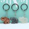 Pendant Necklaces 2022 Natural Gem Semi-precious Stones Cute Elephant-shaped Agate Jade Turquoise Keychain Bag Jewelry Exquisite Gift