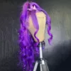 Novo rosa rosa longa onda profunda solteira perucas de cabelo humano para mulheres negras Purpleblondeblue colorido renda sintética Cosplay de peruca frontal par3026678