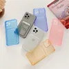 Shockproof Card Wallet Clear Cases For iPhone 14 13 12 11 Pro Max X XS MAX XR Transparent PC Hybrid Candy Jelly Cell Phone Back Case Cover