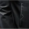 Мужчина Slim Fit Embroidery Кожаные куртки наклонные мотоциклетные куртки Men Moto Biker PU