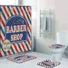 Vintage Barber Shop Duschvorhang-Set für Badezimmer Barber Shop Dekor Toilette Badewanne Zubehör Badvorhänge Matten Teppiche Teppiche 220517