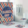 Vintage Barber Shop Shower Curtain Set for Bathroom Barber Shop Decor Toilet Bathtub Accessories Bath Curtains Mats Rugs Carpets 220517