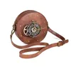 Borsa a vapore Fashion rotonde orologio vintage da donna borse spalla in pelle per un giorno casual borse a traversa casual nuove arrivi marrone borsetta marrone