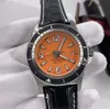 Brietling 1884 Super-Ocean 46MM quadrante arancione orologio da uomo in acciaio inossidabile lunetta girevole orologio da uomo automatico meccanico con cinturino in caucciù orologi da polso luminosi