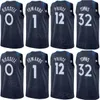Imprimé hommes basketball Dangelo Russell Jersey 0 Naz Reid 11 Bryn Forbes 6 Taurean Prince 12 Anthony Edwards 1 Anthony-Towns 32 Rudy Gobert City Classic