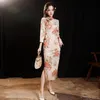 Ethnic Clothing Elegant Cheongsam 2022 Autumn Style Girl Chinese Retro Young Improved Daily High-end Long-sleeved DressEthnic