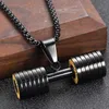 Pendant Necklaces Fashion Jewelry Stainless Steel Fitness Dumbbell Necklace Trendy Sports Accessories Titanium Men ChainPendant Sidn22