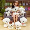 Cute Green Farts Little White Dogs Cuddly Bear Plushie Pop Toy Brown Gentman Hat Pink Bowtie Black Bell Dressing Puppy J220704