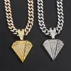 Hangende kettingen hiphop verharde strass diamant vorm ketting voor vrouwen mannen ijskoud crystal chunky Cubaanse ketting sieraden cadeau