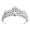 Magnifique princesse Big Wedding Crowns Bridal Jewel Ciaras For Women Silver Metal Crystal Rinason Bandons de cheveux