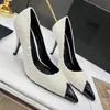 Мода новые на высоких каблуках Женщины заостренные носки сапоги скользкие черные насосы сексуальные тонкие каблуки вечеринка танцевальная обувь женская дизайнерская обувь Zapatos de Mujer