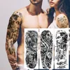 20 Disegni Impermeabile Tatuaggio Temporaneo Adesivi Braccio Pieno Teschio Grande Adesivi Tatoo Old School Flash Tatuaggi Finti per Uomo Donna