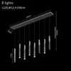 Modern Crystal Chandelier lamps for stair gold/black/chrome led living room home decor hang lamp long indoor cristal light fixtures