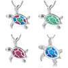 Opal Necklace Turtle Pendant Jewelry For Woman