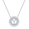 Pendanthalsband Elegant silverfärg Alfabetet Round Statement Women Charm Zircon ClaVicle Chain Necklace GiftSpendant