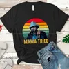 Camisetas masculinas Merle Haggard Shirt Mama tentou música country vintage as camisas de férias vintage