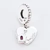 Love My Home Heart Dangle Charm 925 Silver Pandora Charms for Bracelets DIY Jewelry Making kits Loose Beads Silver wholesale 799324C01
